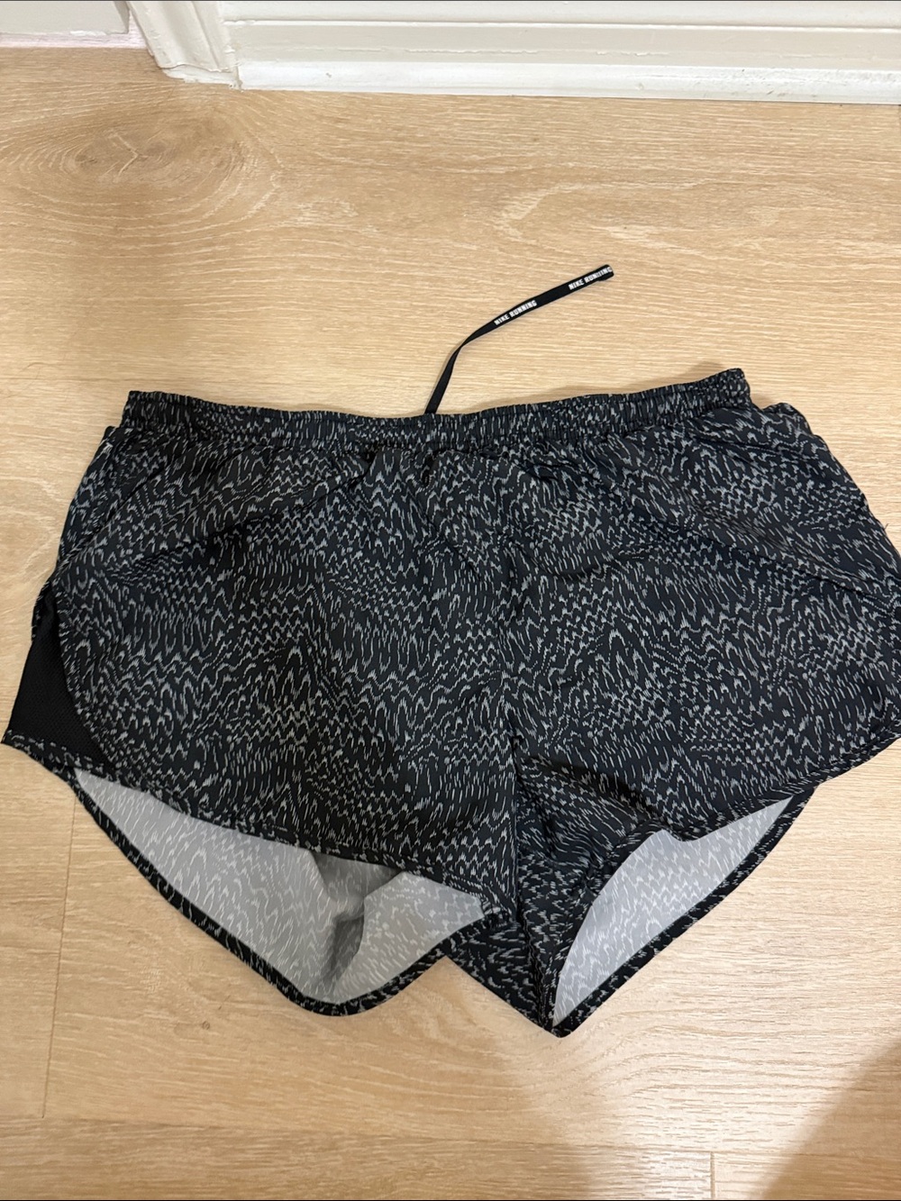 Women's Black Patterned Nike Running Shorts